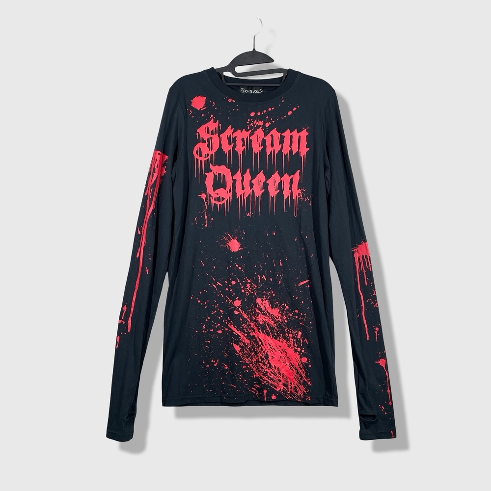 Dolls Kill Scream Queen Top Women XS Black Goth Grunge Horror Alt Edgy Emo Punk